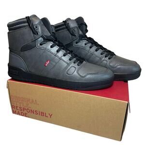 LEVIS BB HI LACE-UP LEATHER TRAINERS SNEAKER MEN SHOES
CHARCOAL BLACK SZ 13 NEW